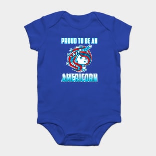 Proud to be an Americorn Unicorn Baby Bodysuit